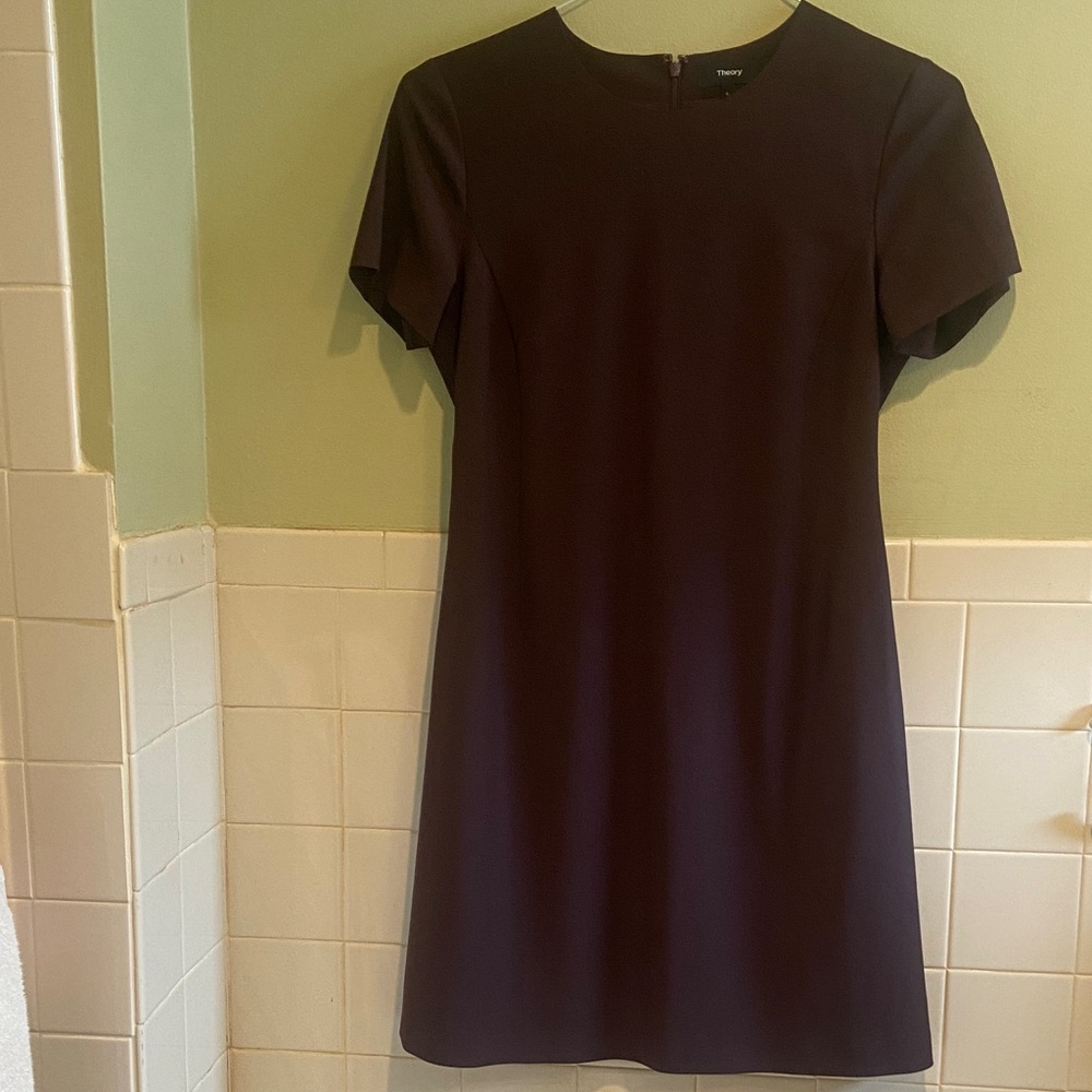 🌺Theory Short Sleeve Dress in Deep Plum Size 6